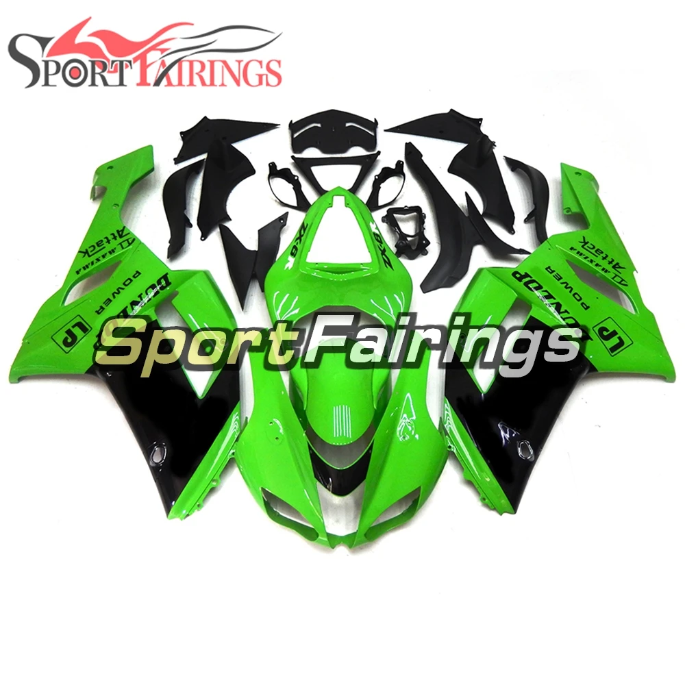 Full Fairing Kit Fit For Kawasaki ZX6R 636 2007 2008 ZX-6R 07 08 ABS Plastic Injection Motorcycle Cowlings - Green Black Dunlop