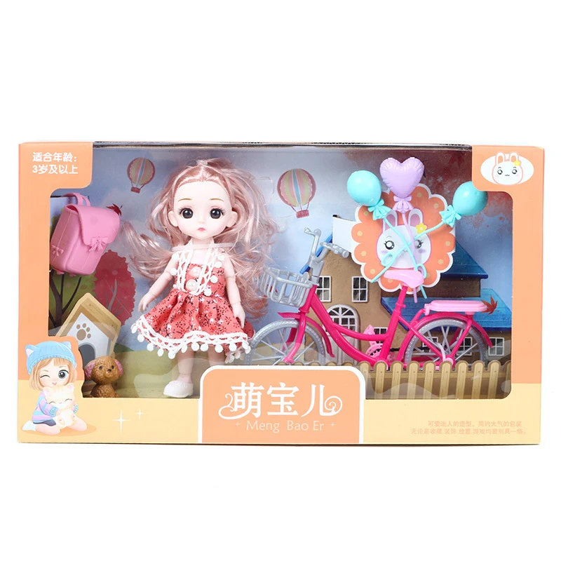 Supermarket shopping cart vegetable play fashion mini girl kid doll toy