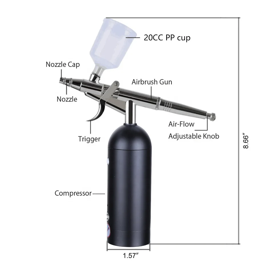 high air Flow Barber Model Painting Cordless wireless portable Airbrush Compressor Kit mini Air Brush