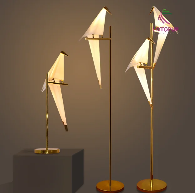 Art designer thousand paper cranes bird floor lamp chandelier modern luxury large