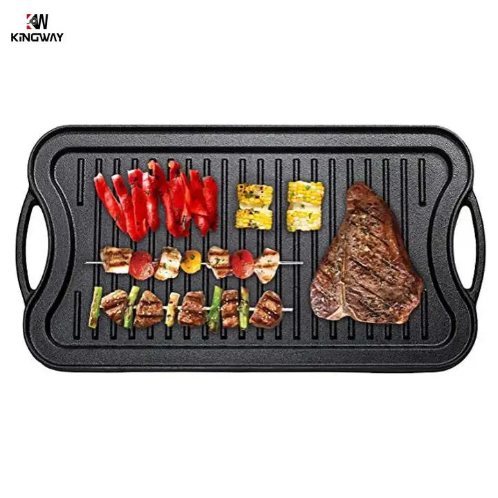 Large cast iron production non stick griddle campfire cooking pan