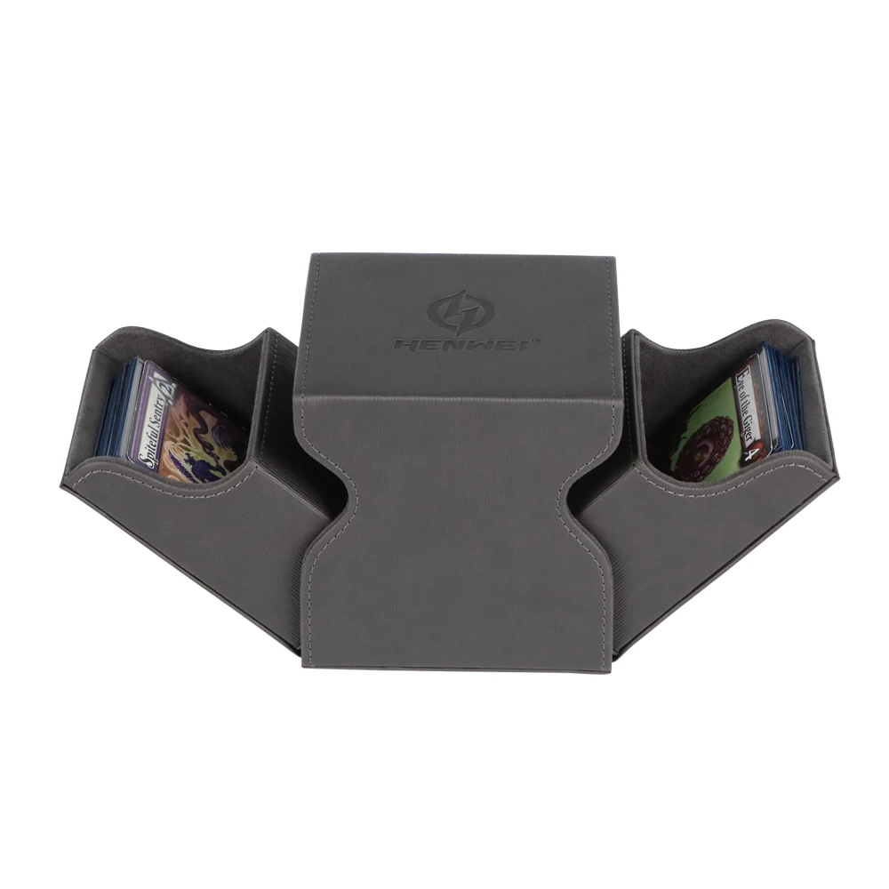 Custom High Quality Gift Custom Travel Steam Deck Carry Case Playing Card Deck Holder Pu Leather Deck Box