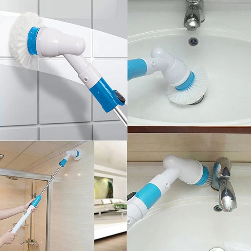 Rechargeable Electric Cleaning Brush Multi-functional Household Bathroom Cleaning Brush With Long Handle For Floor Corner Glass