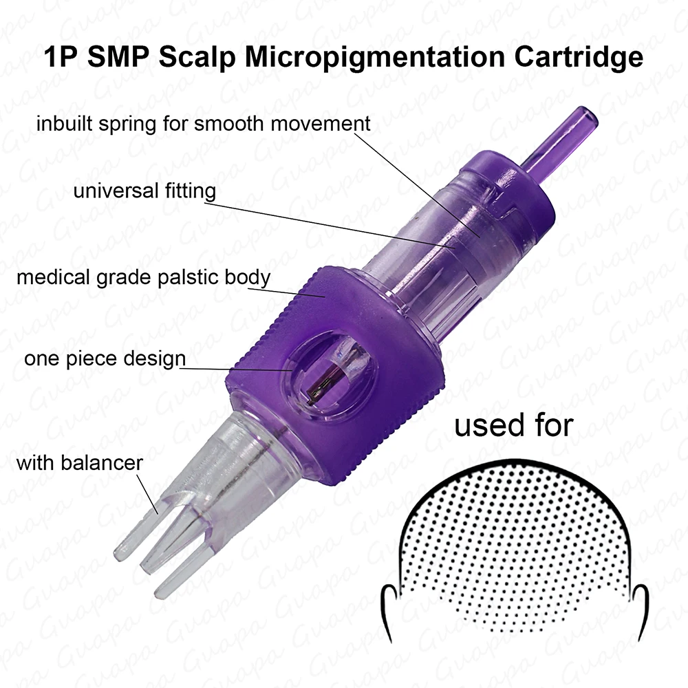 New Arrival Tattoo Needle Cartridge Disposable 1RL 0.30mm Universal Tattoo Needles Holdes for Tattoo SMP Scalp Micropigmentation