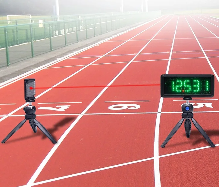 YIZHI Highlight LED Display Single Person Running Race Stopwatch Sprint Training Round-trip Speed Time Test Wireless Laser Timer