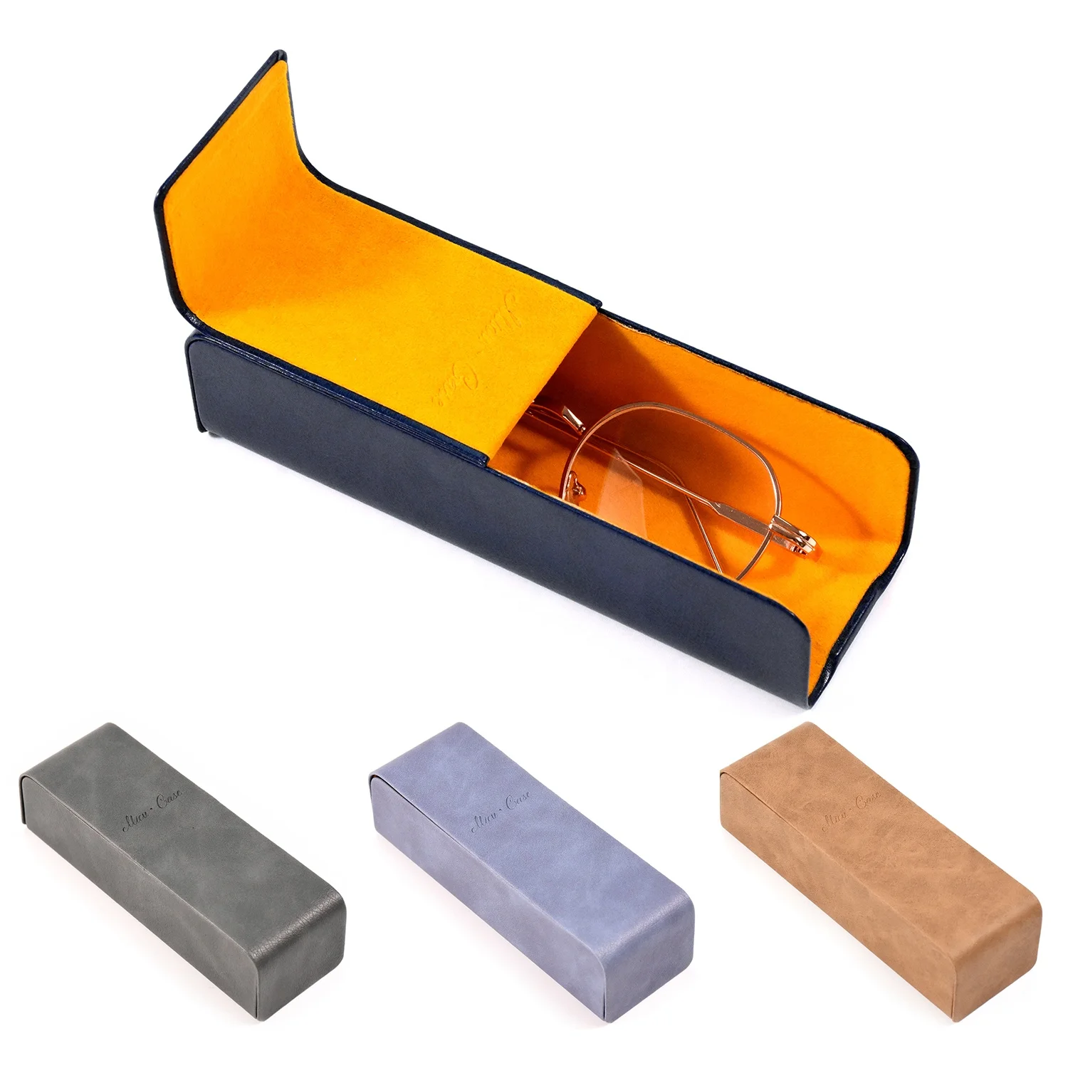 Bestpackaging  handmade reading glasses case Pu Leather custom logo magnet glasses box eyeglasses case packaging