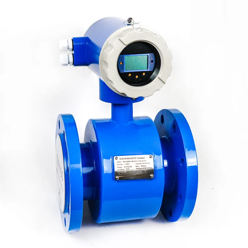 dn150 PTFE lining battery operated electromagnetic flow meter for nitric acid