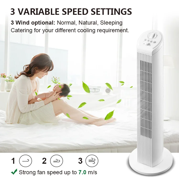 Tower Fan quiet home oem floor tower electric room fan rotating cooling silent smart oscillating stand