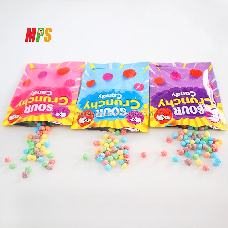 Wholesale Custom Halal Mini Sweet Sour Crunchy Chewy Candy Mix Fruit Flavor Candy
