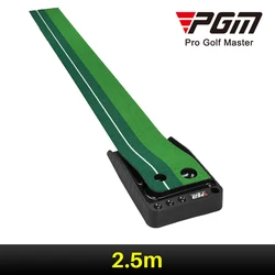 PGM TL004 Golf Putting Mat Indoor Black Rubber Golf Putting Trainer-3M with automatic ball return