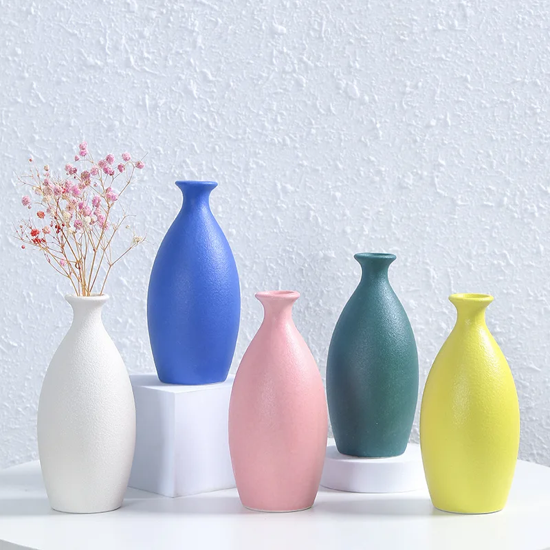 Modern Minimalist Farmhouse Decor Nordic Black White Porcelain Vases Style Home Decor Round Ceramic Vase