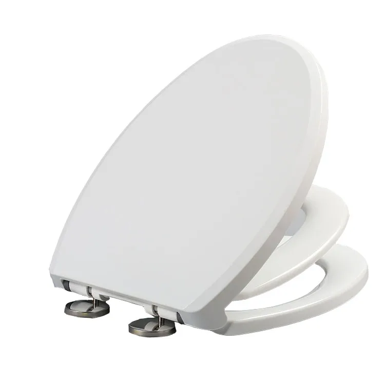 
WC elongated V shape stainless hinges soft closed adult baby toilet seat for bathroom 