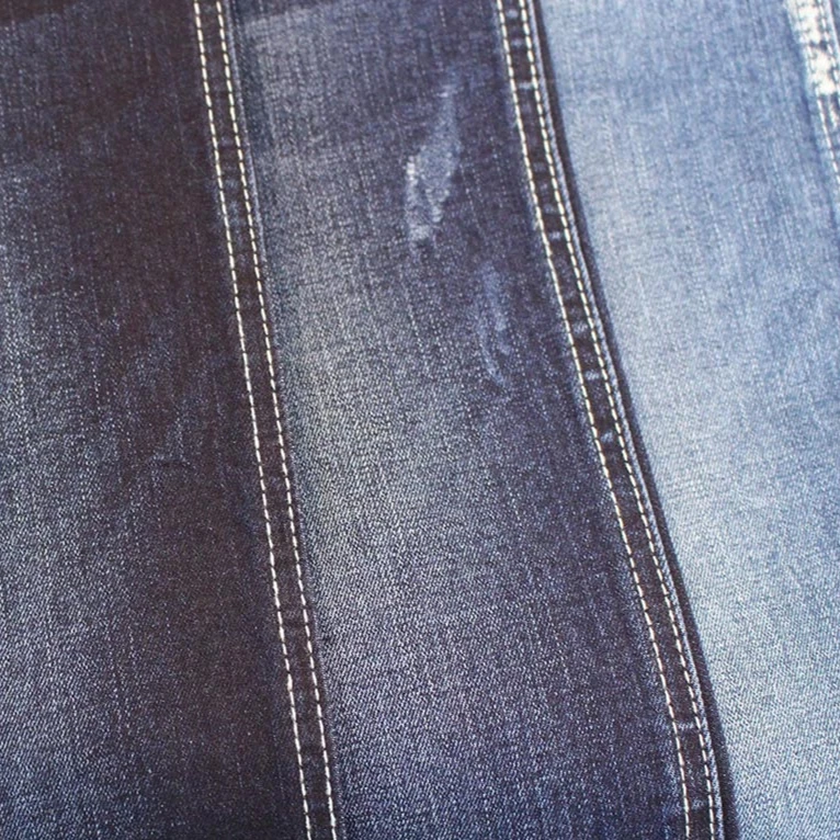 160cm width dark blue high power stretch slub denim fabrics for women jeans denim fabric