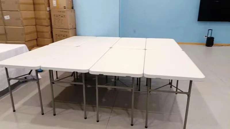 Outdoor 6ft72 inch granite white portable long HDPE plastic folding table