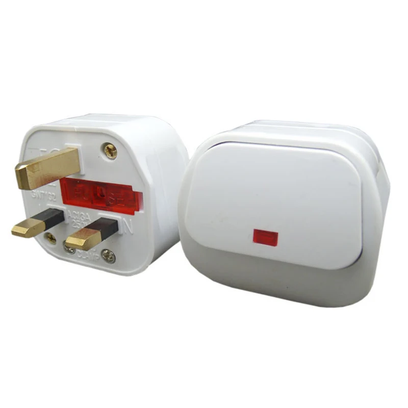 White Removable AU UK Fused Adapter Type I flat 3 pins Wiring Plug Cable Connector Power Cord Plug with Switch 10A  13A