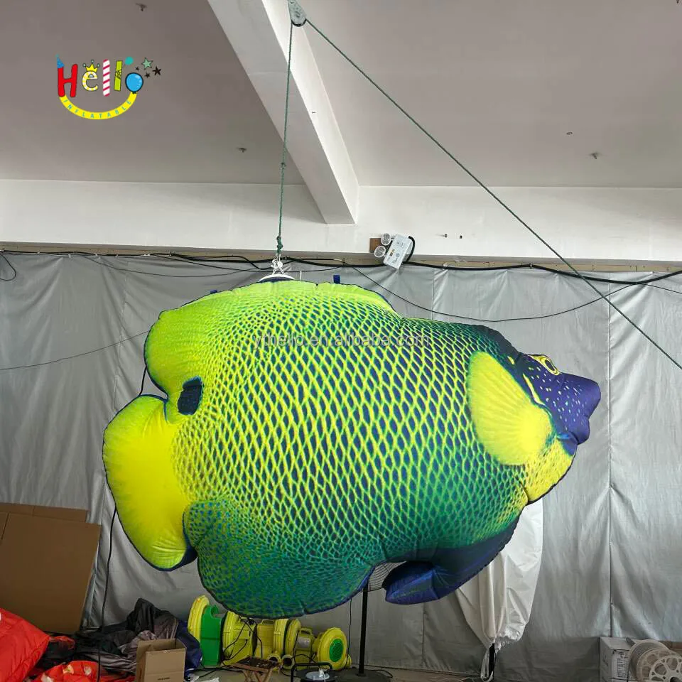 Hot Sale Giant Hanging Inflatable Fish Tropical Inflatable Fish Model For Advertising