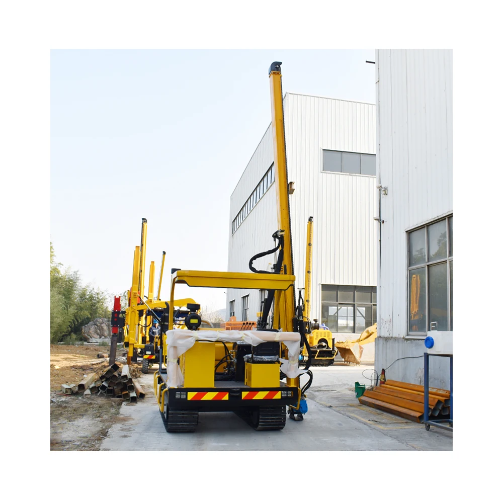 Quality and quality assured solar pile driver with 6m frame column crawler type capable of pile driving drilling rig