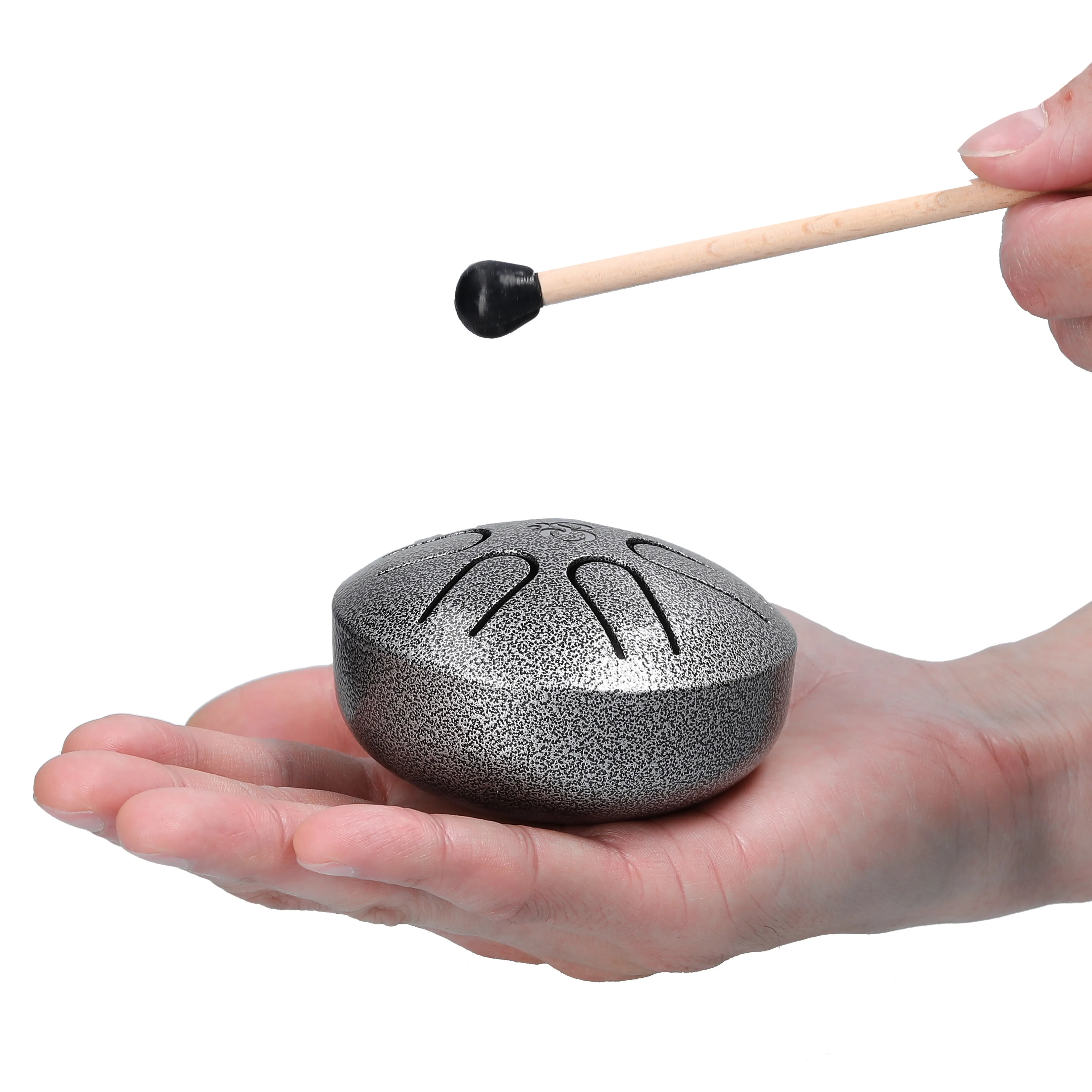 Steel Tongue Drum Steel Drum 3 Inch Pocket Drum Silver