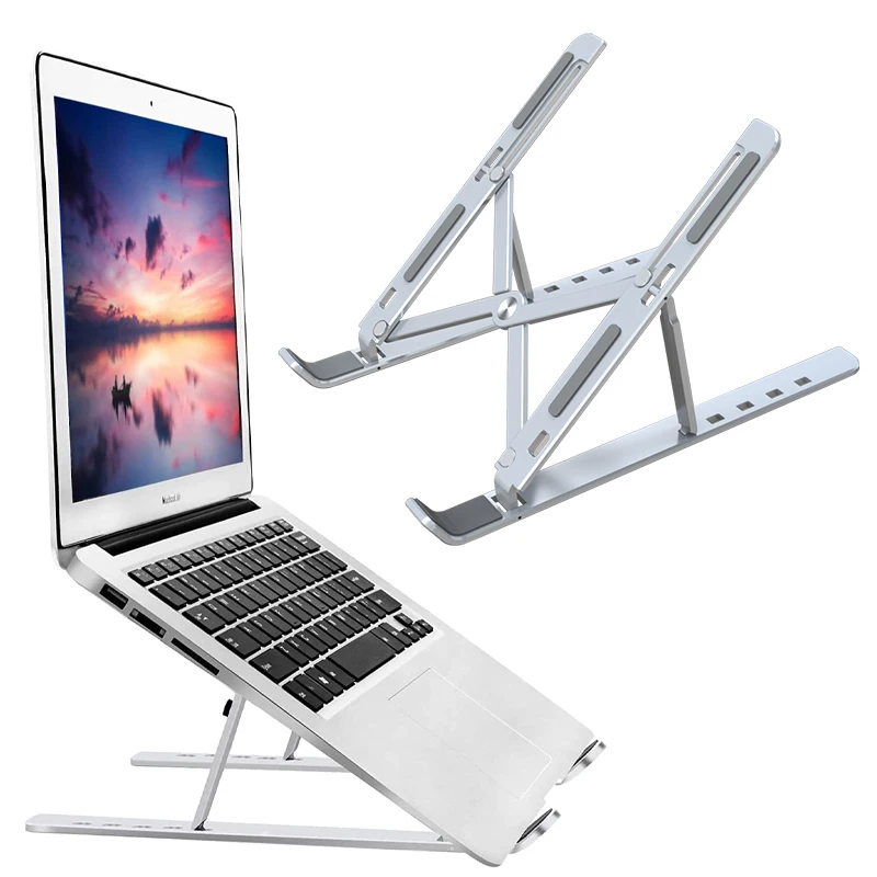 Yicosun Laptop Stand Aluminum Computer Holder Foldable 5 Angles Anti-Slip Laptop Holder