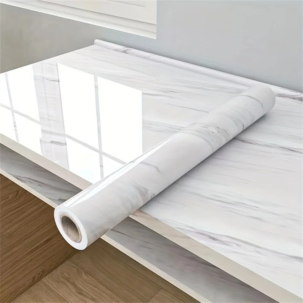Bedroom Kitchen Bathroom Wall Floor Panel High Gloss Marble Anti slip Decorative PET PETG Films for Home Hotel Decor