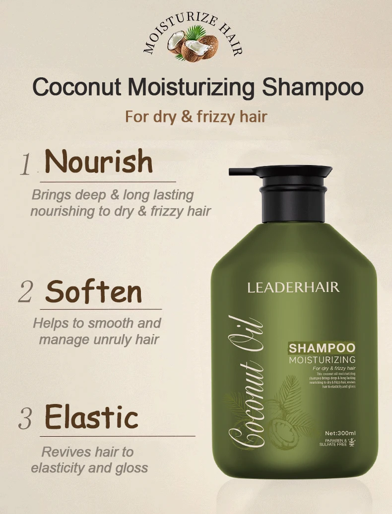 OEM/ODM Manufacturer Sulfate Free Hair Care Product Moisturizing Coconut Oil Shampoo and Conditioner Set for Men and Women