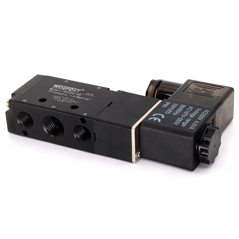 AIRTAC 2/5 Way Ac110v 220v Dc12v 24v Thread Size 1/4" Pneumatic Solenoid Air Control Valve 4v210-08