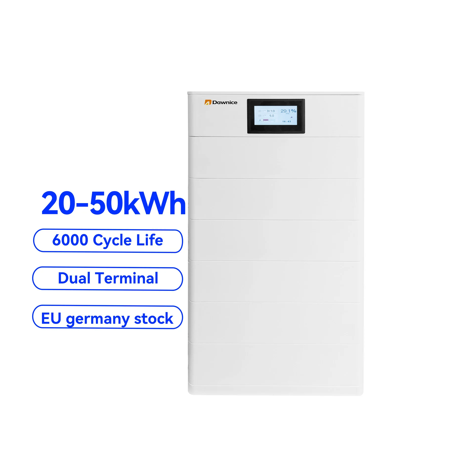 Dawnice 200ah 15kw 20 kw 20kw 25kw 30 40kw 50kw Stack литиевая батарея для хранения энергии все в одном интеграции домашнего хозяйства
