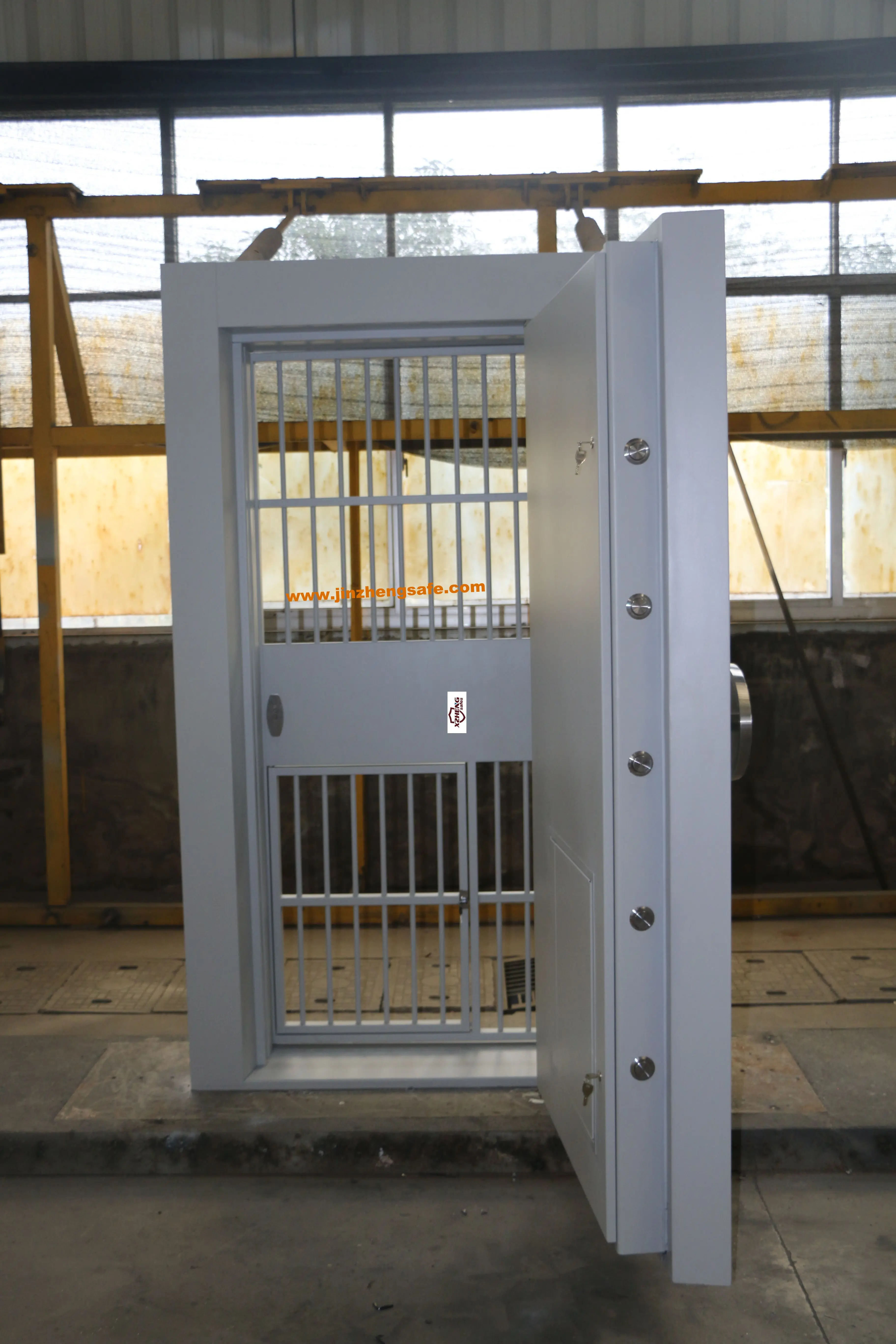 Vault door with emergency eacape window small door for bank strong vault room made in China Jinzheng