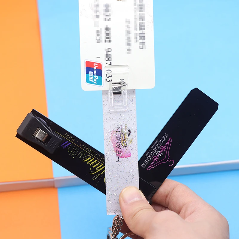 Wholesale Acrylic Material Logo Printed Card Puller Custom Your Own Card Pullers For Long Nails