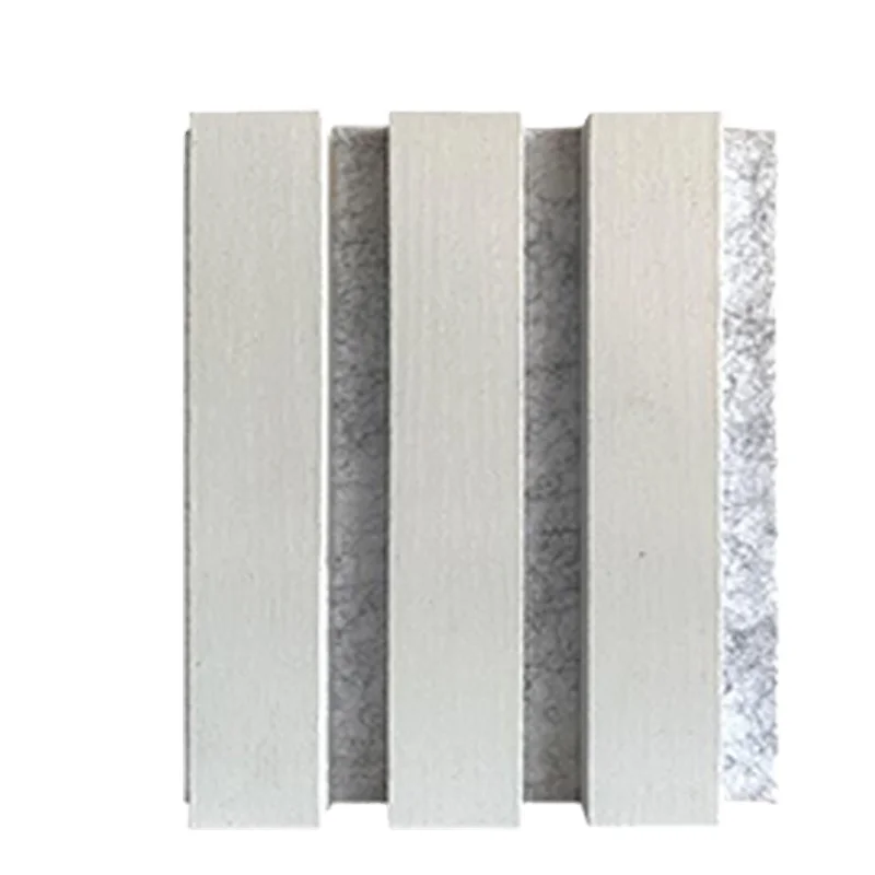 3600 mm Oak Wood Veneer MDF PET Acoustic Slat Wall Panel On Grey Felt