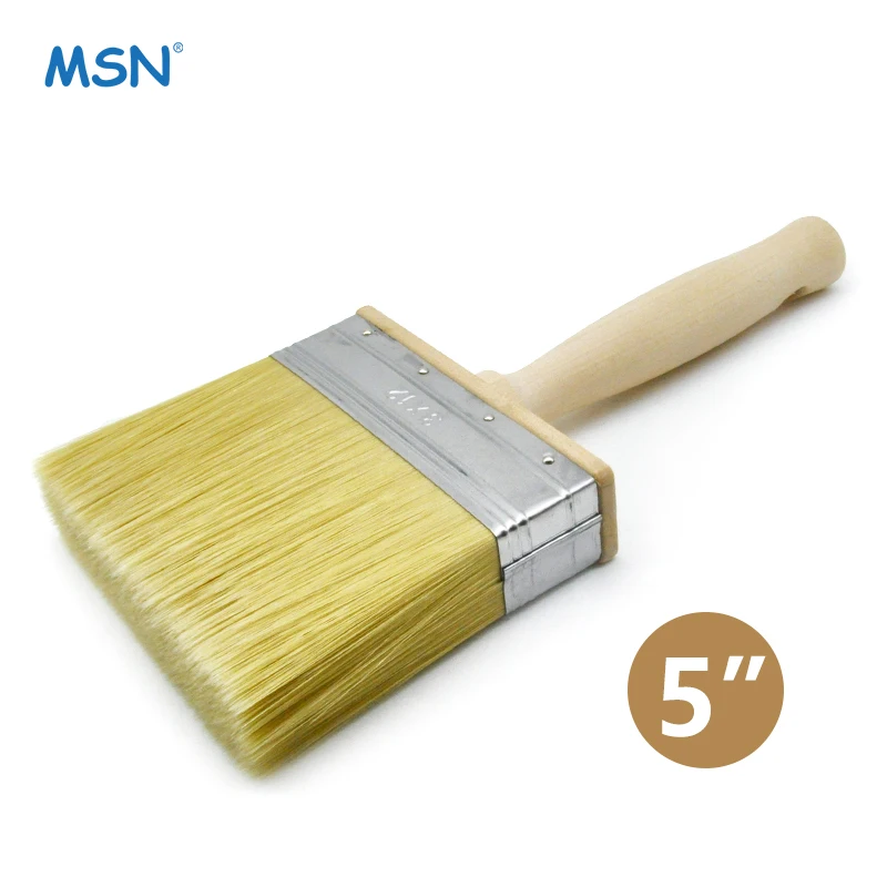 MSN 2609 high quality 5 inch hardwood handle 100% SRT filament stainless steel ferrule block brush paint brushes