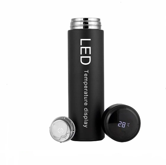 Factory Wholesale Double Wall Insulated Stainless Steel Smart Temperature Display Thermos Water Bottle