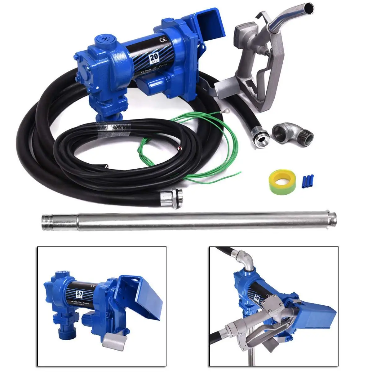 12V 20GPM Fuel Petrol Transfer Pump for Gasoline Diesel
