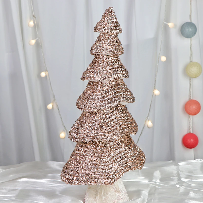 High-quality Artificial Tabletop Christmas Tree Decorations supplied Weaving craft Christmas tree