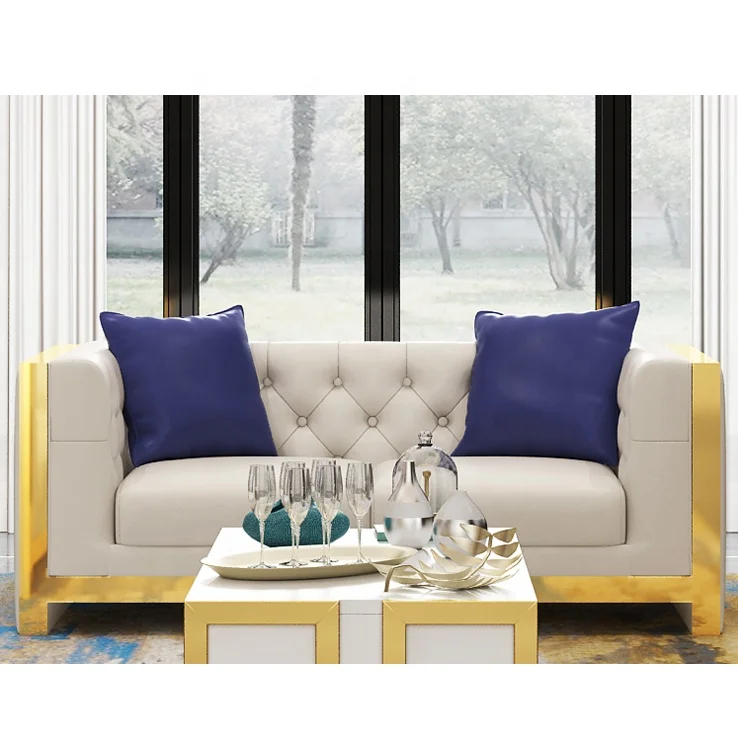 New Product Promotion Leather Living Room Two Modern Corner Sofa Sets Furniture