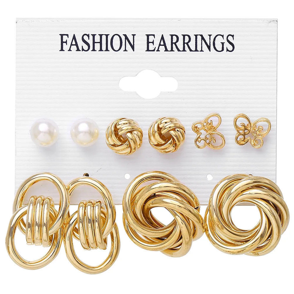 Wholesale fashion Jewelry Metal, Round Geometric Gold Chunky Earrings Large Hoop Earrings Women/