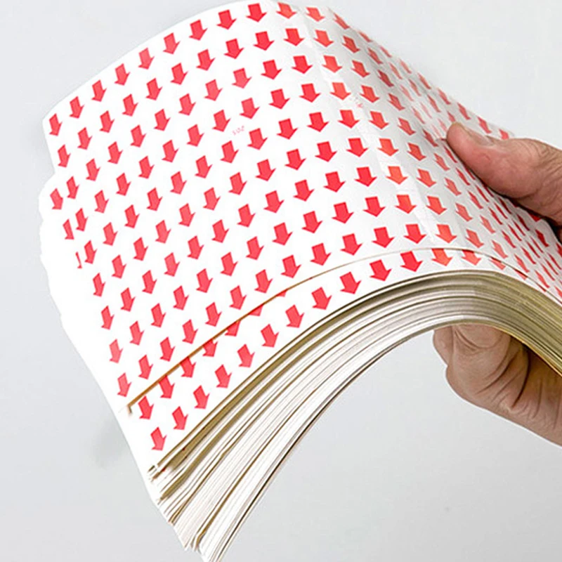Self Adhesive Sticker Red Arrow Labels Removable Stickers Product Inspection Direction Indicator label sticker