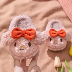 Оптовая продажа, Детские милые меховые тапочки, теплые мягкие тапочки на подошве, пушистые хлопковые тапочки, детская повседневная обувь для мальчиков и девочек