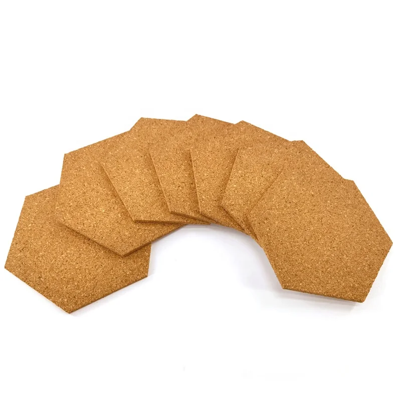 Hexagon Back Self Adhesive Mini Wall Cork Board Decoration Bulletin Board Cork Board