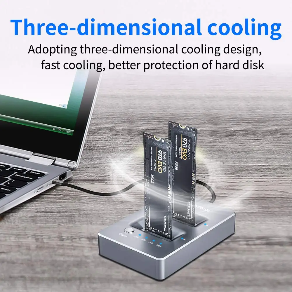 Trustworthy NVMA SATA Enclosure Transparent 10Gbps  3.1 Type C Case External SSD M.2 Enclosure for Rapid Heat Dissipation