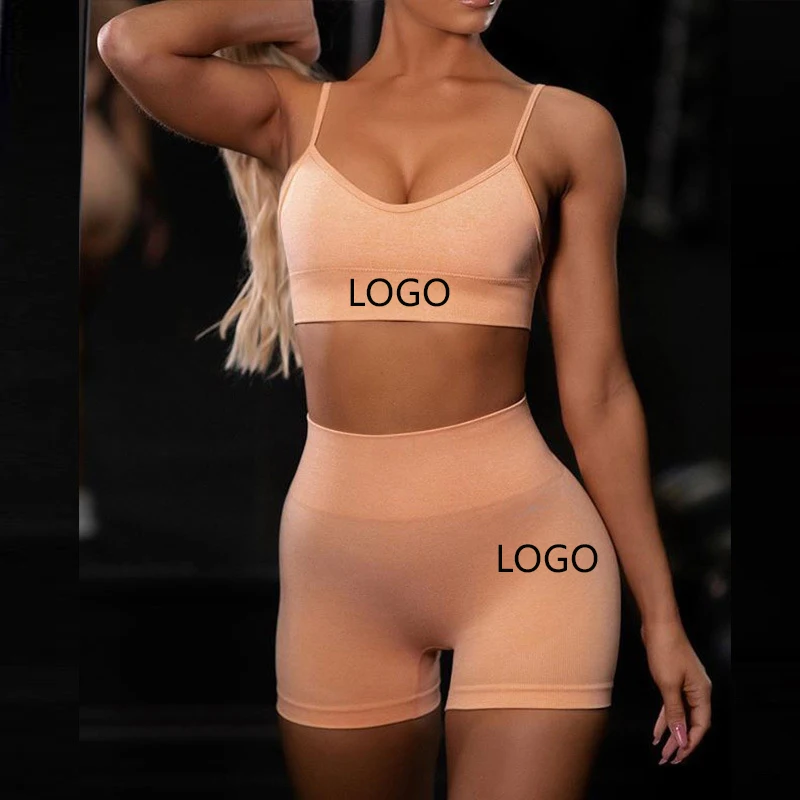 2021 Women Workout Set Seamless Wholesale Sport Clothing  Gym Activewear Fitness Two Piece Top And Pants Yoga Wear for Womens