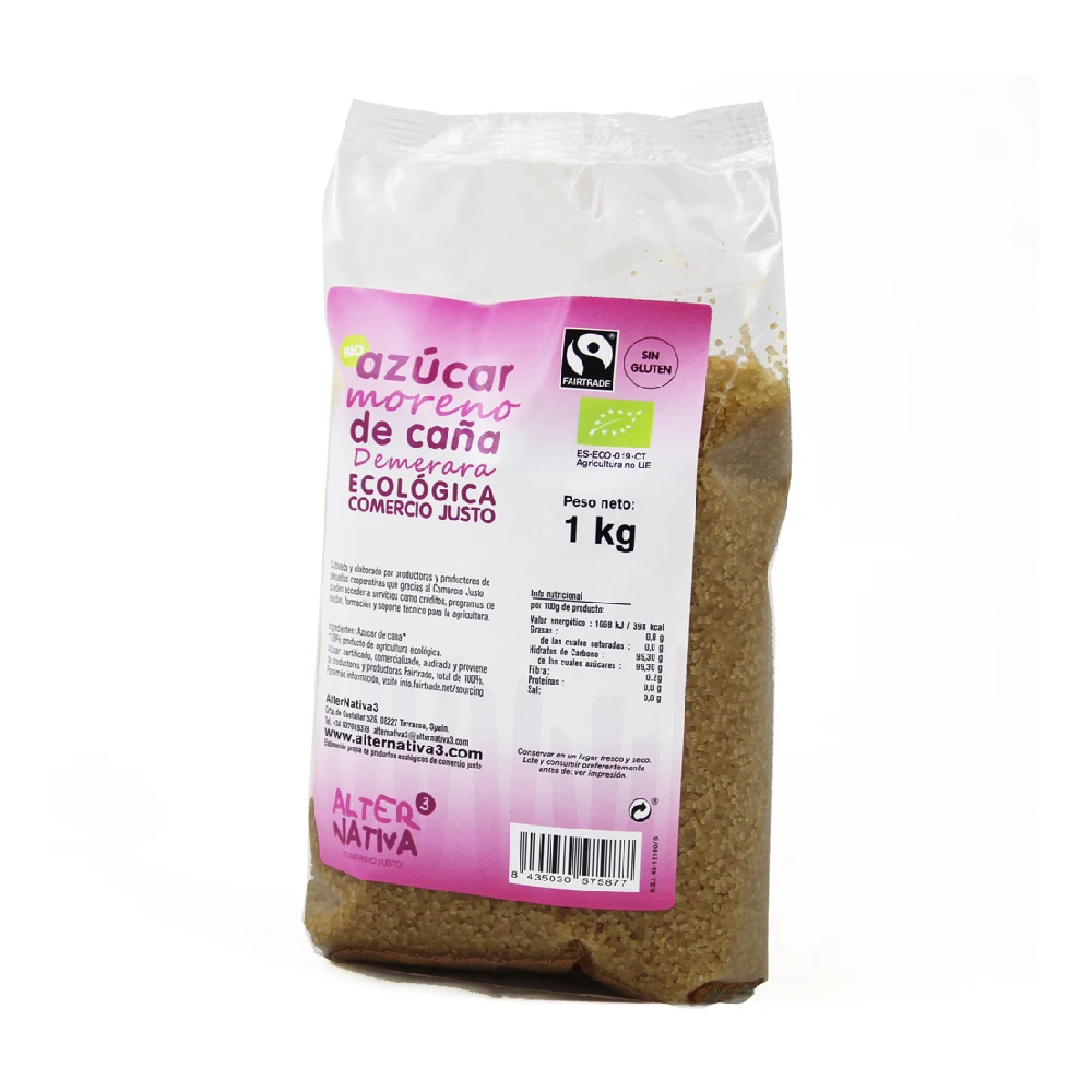 Бренд Alternativa3 органический коричневый тростниковый сахар 1 кг экологически чистый веганский