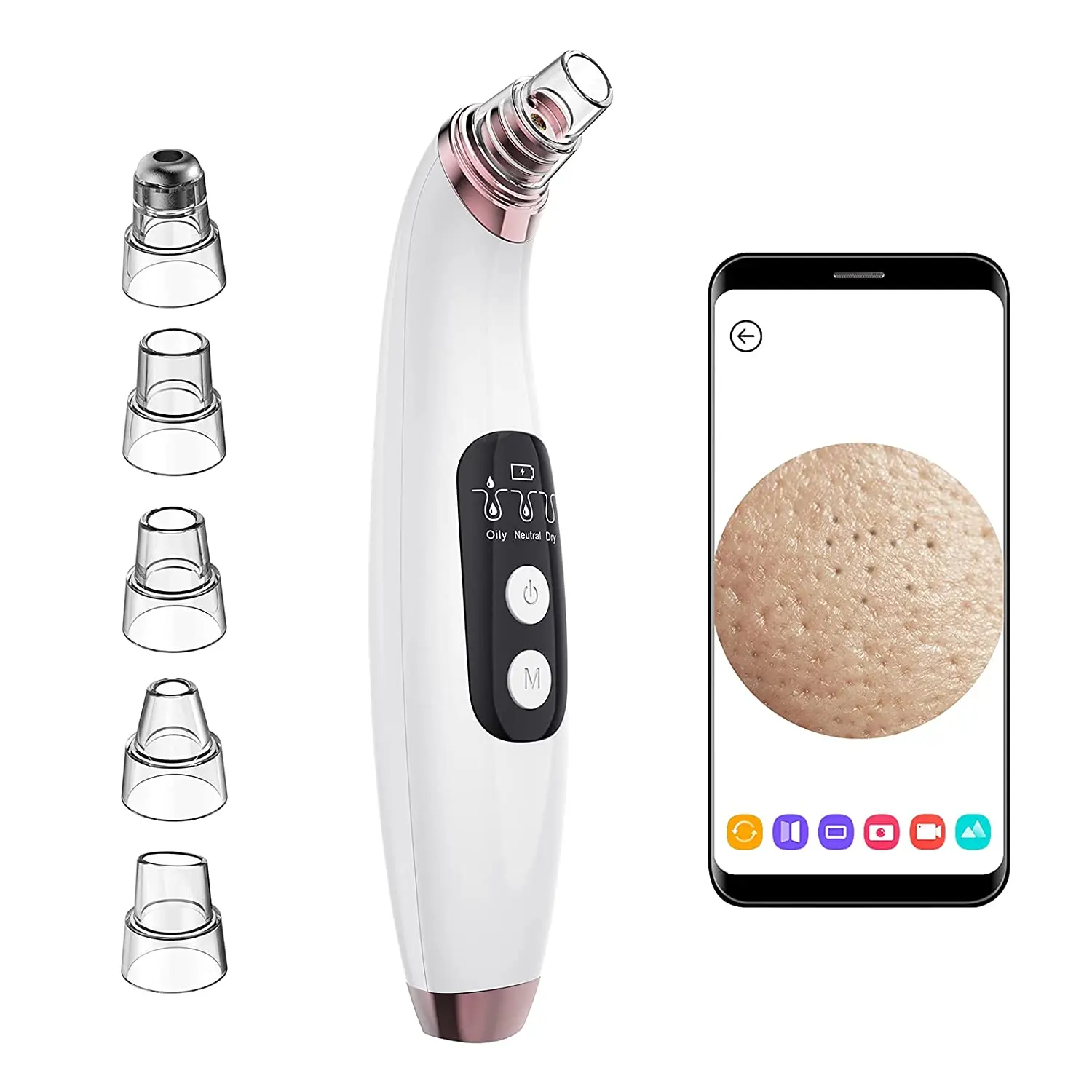 20X Microscope App Visual blackhead remover 2021 Replaceable blackhead remover vacuum with camera