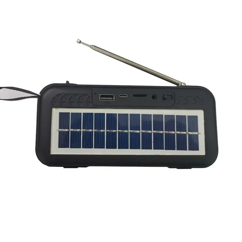 Wholesale price low price Solar charger Portable FM am sw  radio with USB slot, wireless blue tooth 5.0 LED light, solar panel