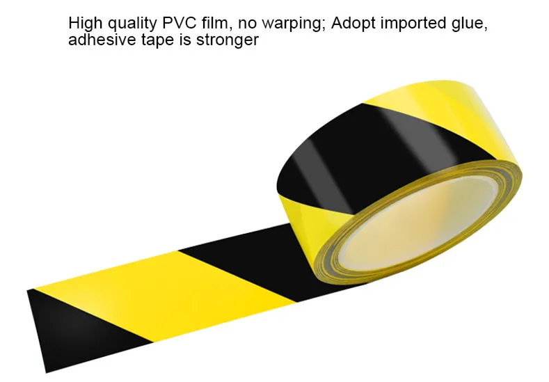 High Quality PVC Waterproof Acrylic SMH18766  Barricade Warning Tapes Safety Stripe Vinyl Tape