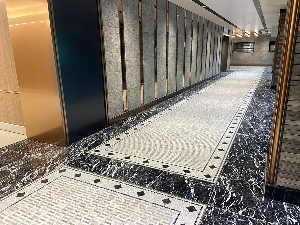 Polished Silky Black Marbels Tile Wall Island And White Striped Marble Natural Chinese Nero Black Marquina Slabs Stone Price