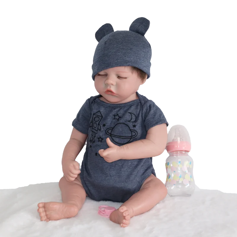 Collection 48cm Newborn Dolls Real Looking  Bath Toys Reborn Dolls Solid Silicone Baby
