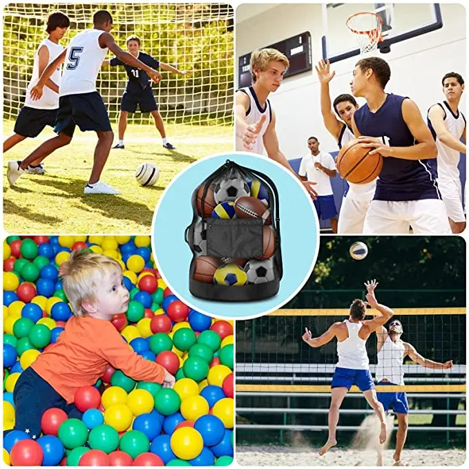 Professional Sport Equipment Drawstring Mesh Sack Basketball Ball Bags Football Soccer Mesh Ball Bag