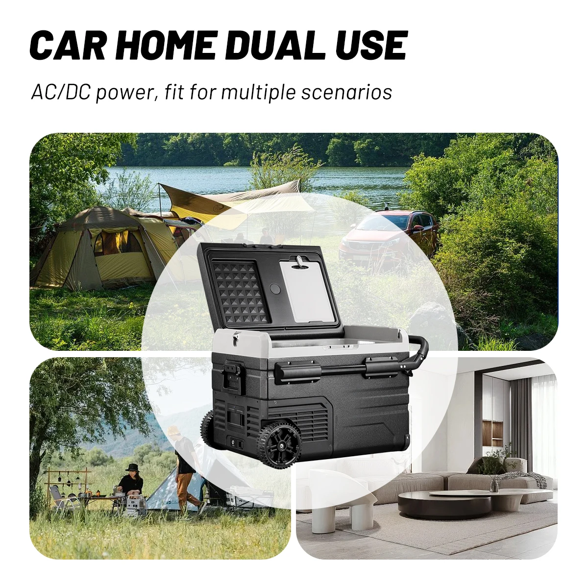 Portable Fridge Alpicool TSW100 100L Car Camp Fridge Portable Electric Cooler Freezer Travel Refrigerator