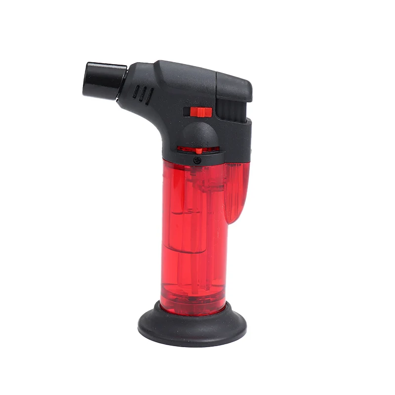 VIN0113 Popular Custom Logos Gas Windproof Lighter 118mm Plastic Refillable Spray Gun Gas Lighter